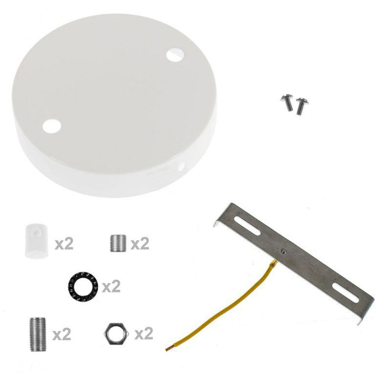 2 Loch Metall Baldachin Kit / Weiss lackiert