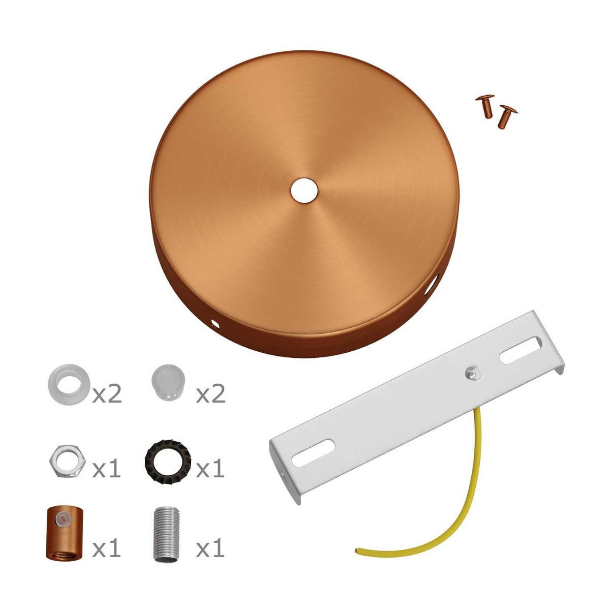 3 Loch Metall Baldachin Kit / Kupfer satiniert mit 2 Seitenlöchern