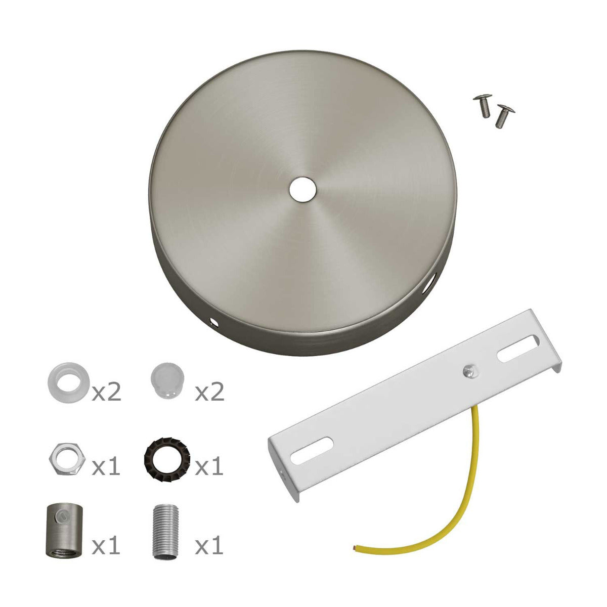 3 Loch Metall Baldachin Kit / Titanium satiniert mit 2 Seitenlöchern