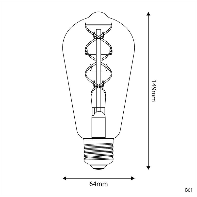 LED Edison 5V Gold / 1.3 Watt E27