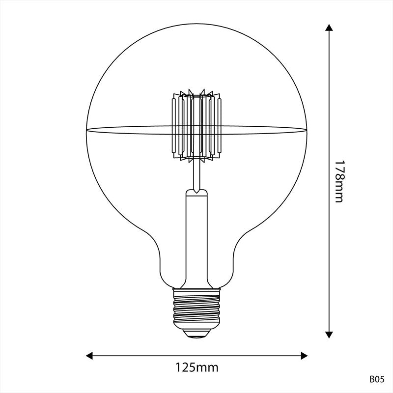 LED G125 5V Kopfspiegel Silber / 1.3 Watt E27