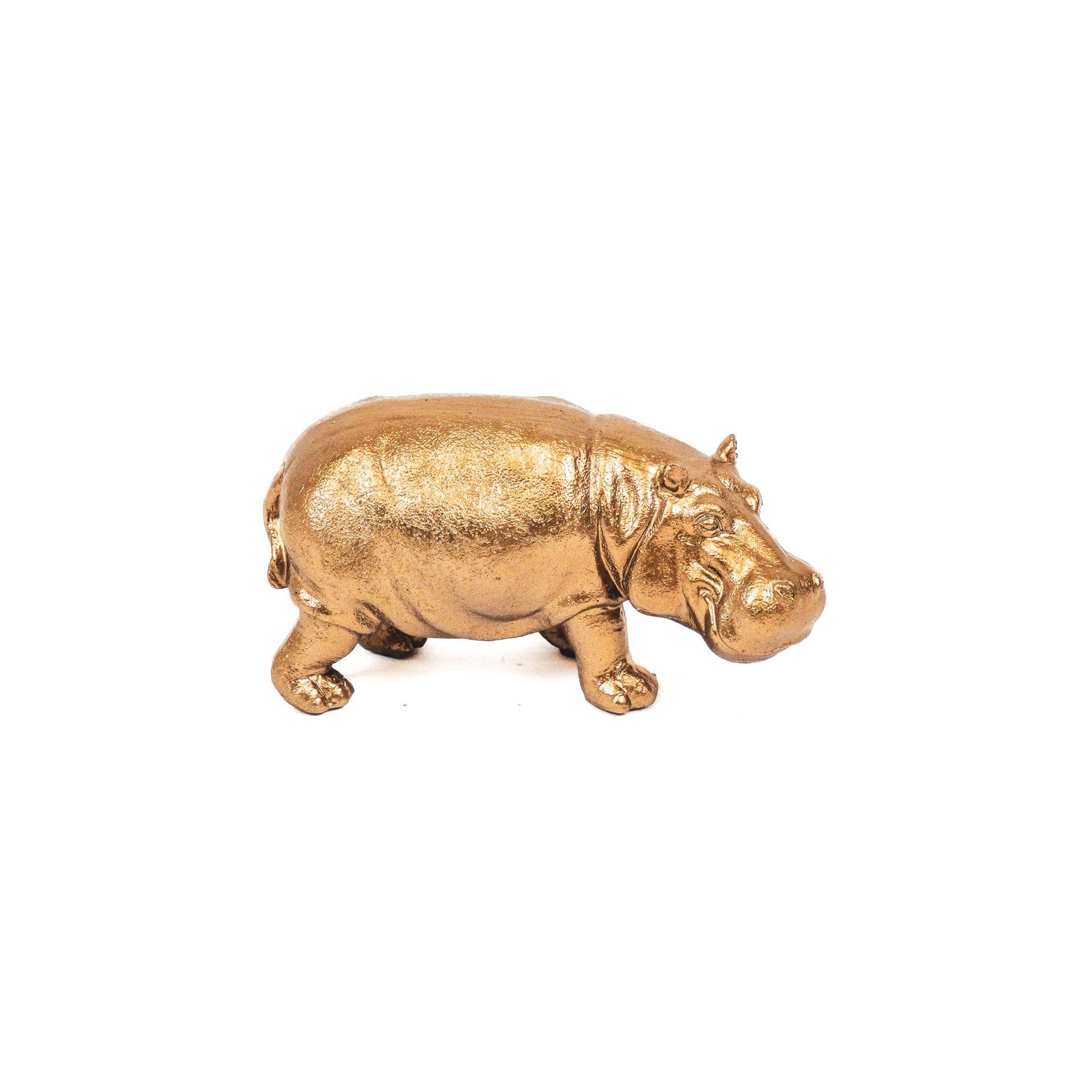 Tierfigur Nilpferd Hippo, gold